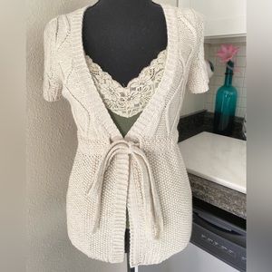 Y2k Aeropostale babydoll tie waist short sleeve cardigan sweater